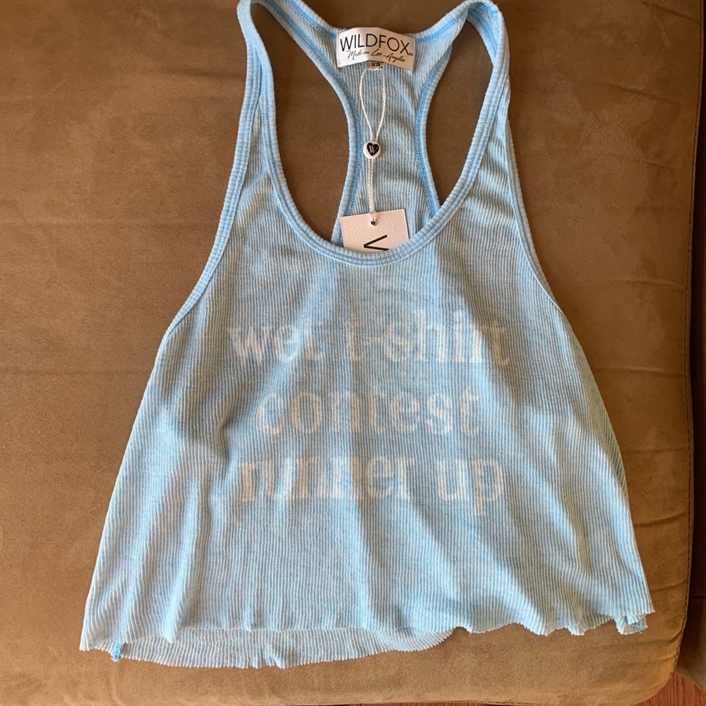 Wildfox XS Cropped Graphic Tank Top